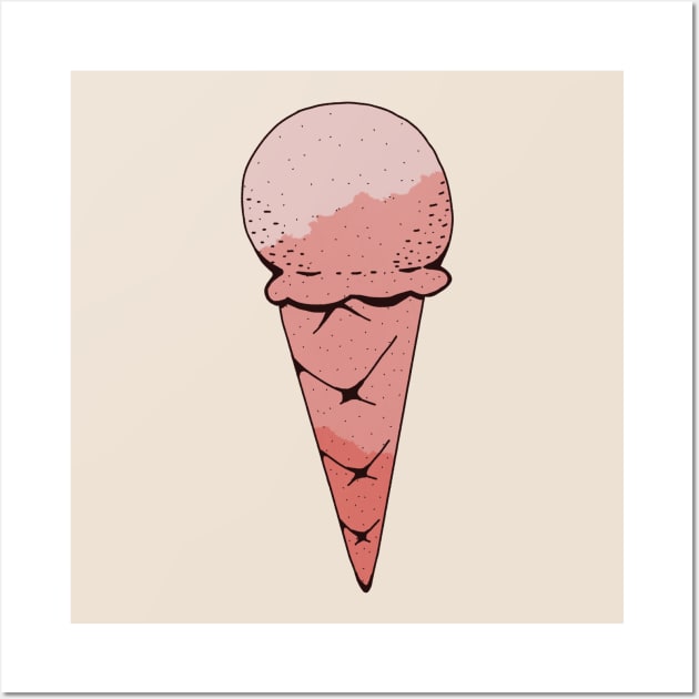 Pink Ombre Ice Cream Digital Clipart Wall Art by toffany's